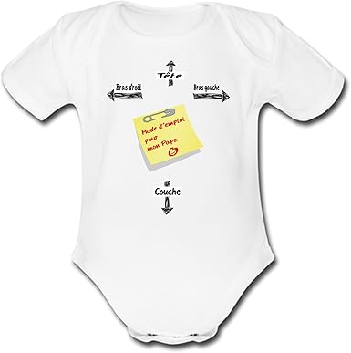 Yonacrea Body Bebe Manches Courtes Mode D Emploi Pour Papa Humour 3 Mois Amazon Co Uk Clothing