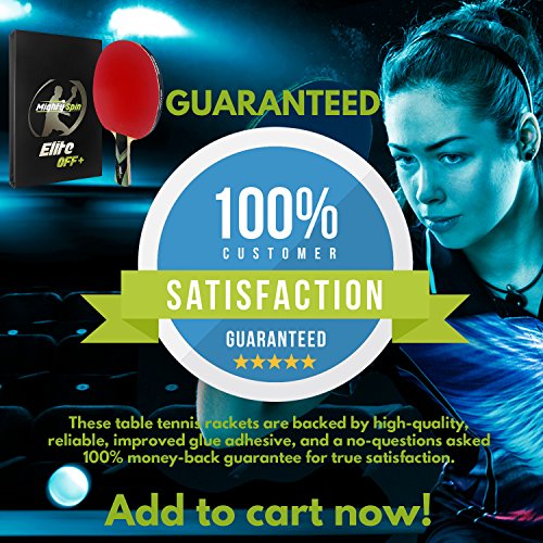 MightySpin Elite Carbon Ping Pong Paddle w/ SureSpeed Technology - Killer Speed and Spin for Forehand Backhand Loops | Professional Table Tennis Racket | Blade Expert Level (Elite Carbon) - Thumbnail 6