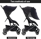 Esteopt Pram Sun Shade UPF50+ Universal Baby Stroller Canopy Black view 3