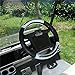 World 9.99 Mall Golf Cart Steering Wheel Cover for Club Car, Pu Leather Microfiber Anti Slip Steering Wheel Cover(Black Grey)