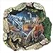 Zooarts Dinosaur Cracked Wall Removable Vinyl Mural Art Wall Sticker Decal