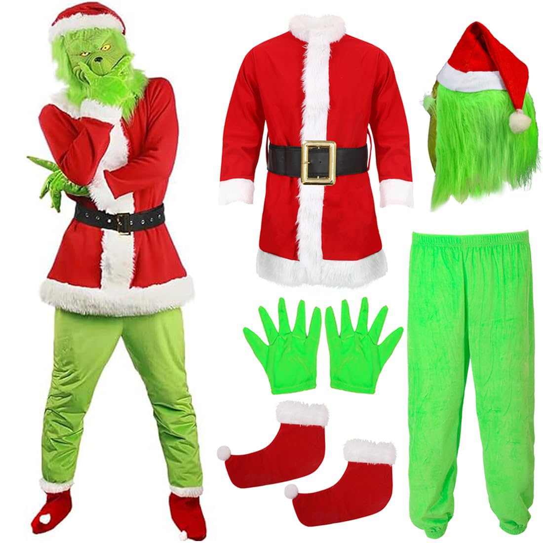 Infinity Gauntlet Green Big Monster Costume for Kids Boys Christmas Monster Furry Outfits Christmas Cosplay Costume Party Santa Suit