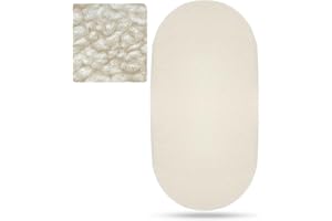 Lamb-Fleece Bassinet Sheets for Baby, Cozy Warm Fitted Sheets for Rectangle, Oval, Hourglass Bassinet Mattress, Muslin Moses 