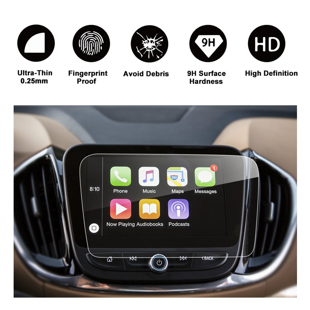 2018 Chevrolet Equinox Car In-Dash Navigation Screen Protector, RUIYA HD Clear TEMPERED GLASS Car Navigation Screen Protective Film (8-Inch)