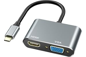 USB C to HDMI VGA Adapter,Vilcome 2-in-1 USB C Hub with 4K HDMI, 1080P VGA,Type C to HDMI Converter for MacBook/MacBook Pro 2