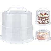 Targihoemt Foldable Cake Carrier, Holds up to 10in Round and 8.5in High Cake, with Lid and Handle