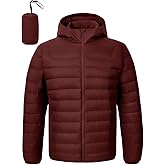 TBMPOY Men's Down Puffer Jackets Packable Lightweight Winter Coat Hooded Warm Insulated Puffy Jacket