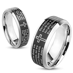 Lord's Prayer Black Beveled Edge IP Stainless Steel