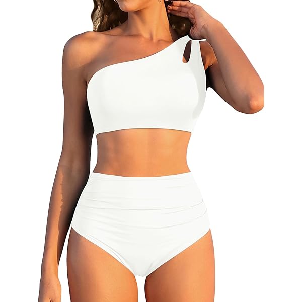 Conjunto De 2 Piezas Para Mujer, Un Hombro Con Traje De Baño