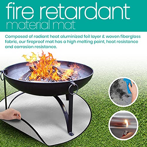 Liv N' Lux Fire Pit Mat Round Fireproof Mat for Under Fire Pit Easy