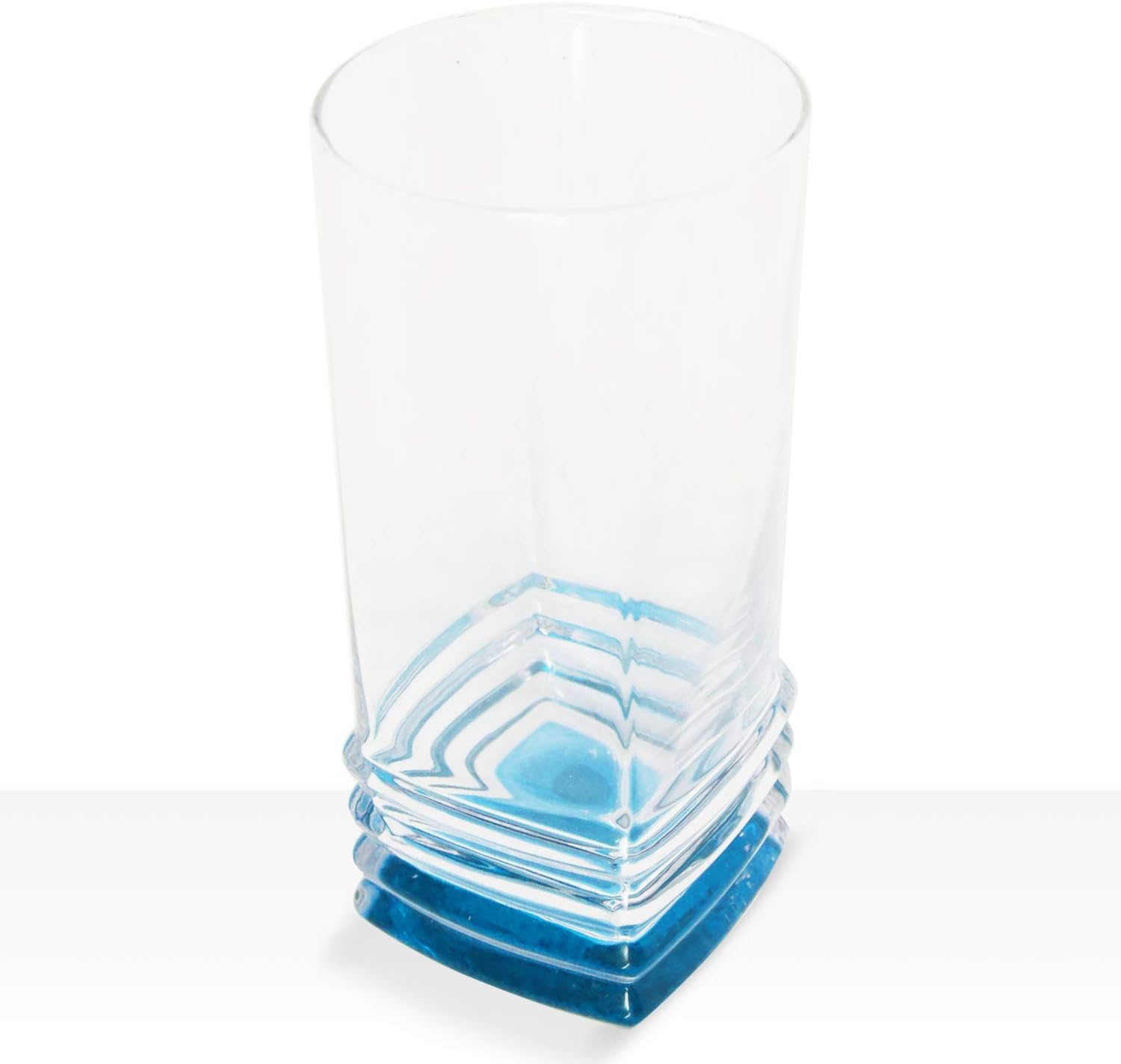 Vikko Decor Blue Tinted Drinking Glasses: Tall Drinking Cups For Water, Juice, Soda or your favorite Beverage- Thick and Durable Tumblers- Kitchen Highball Glass Cup Set Of 12- 11.25 Ounces