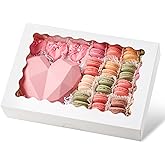 Ocmoiy 20 Pack Cookie Boxes, 14x10x2.5 Inch Large Bakery Boxes with Window, Auto-Popup Treat Box for Chocolate Covered Strawb
