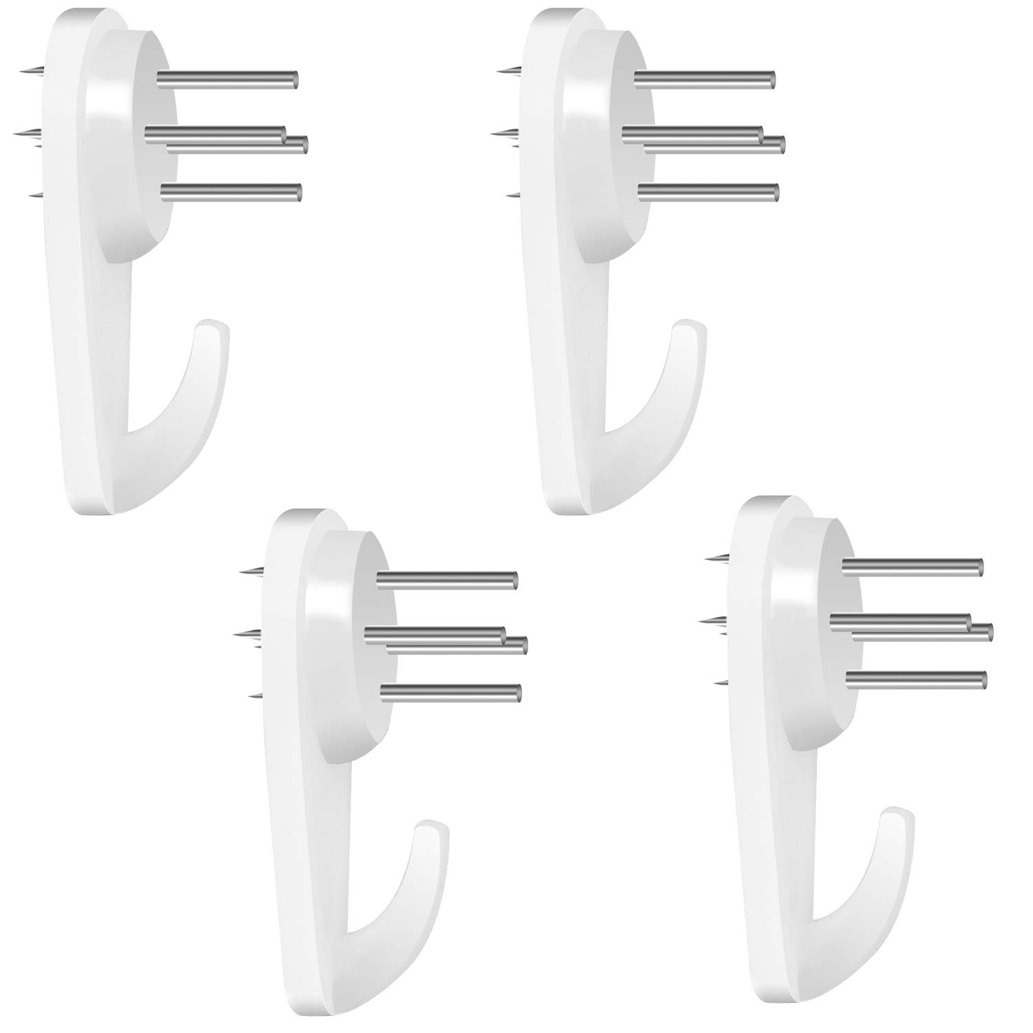 Picture Hooks for Hard Wall Picture Hanging Kit Hard Wall Hanger Hook White 4PC-B — image 1