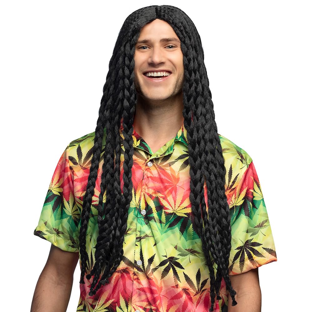 Boland Soul Rebel 86341 Wig for Adults, Long Rasta Braids, Synthetic Hair Hairstyle for Fancy Dress Costumes, Costume Accessory for Carnival and Theme Party