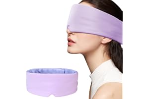 BLSSNZ Sleep Mask for Side Sleepers,Dual-Sided All-Season Eye Mask for Sleeping,Light Blocking Sleep Mask for Women Man,Eye Cover with Adjustable Velcro for Travel,Nap,Yoga,Purple