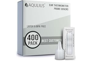 AQULIUS 400 Pack of Ear Thermometer Covers Disposable (Universal Fit - Medical Grade) Compatible with All Braun Thermoscan & Phillips Ear Thermometers - Bulk Refill Pack of 400