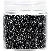 Bala&Fillic Size 2mm Seed Beads 10000pcs/110 Grams in Box 12/0 Black Seed Beads for Making Jewelry Earring Bracelets Necklace (Black)