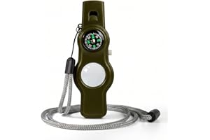 VIRIBER Emergency Survival Safety Whistle，Whistle for Kids with Lanyard,Compass,Thermometer,Ideal for Kayaking, Boating, Hiking, Camping, Climbing