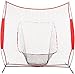 Amazon Basics Baseball Softball Hitting Pitching Batting Practice Net With Stand - 96 x 42 x 86 Inches, Red and Black