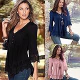 SunWard(TM) Women Lace Crochet Long Sleeve Shirt