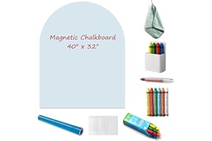 XMAGNN Magnetic Chalkboard Wall Decal 40"x32" - Upgraded Adhesive, Includes Wipe Cloth, Chalk Holder, 6 Dust-Free Chalks, Peel and Stick Blackboard for Kids Playroom, School, Home Decor (Light Blue)