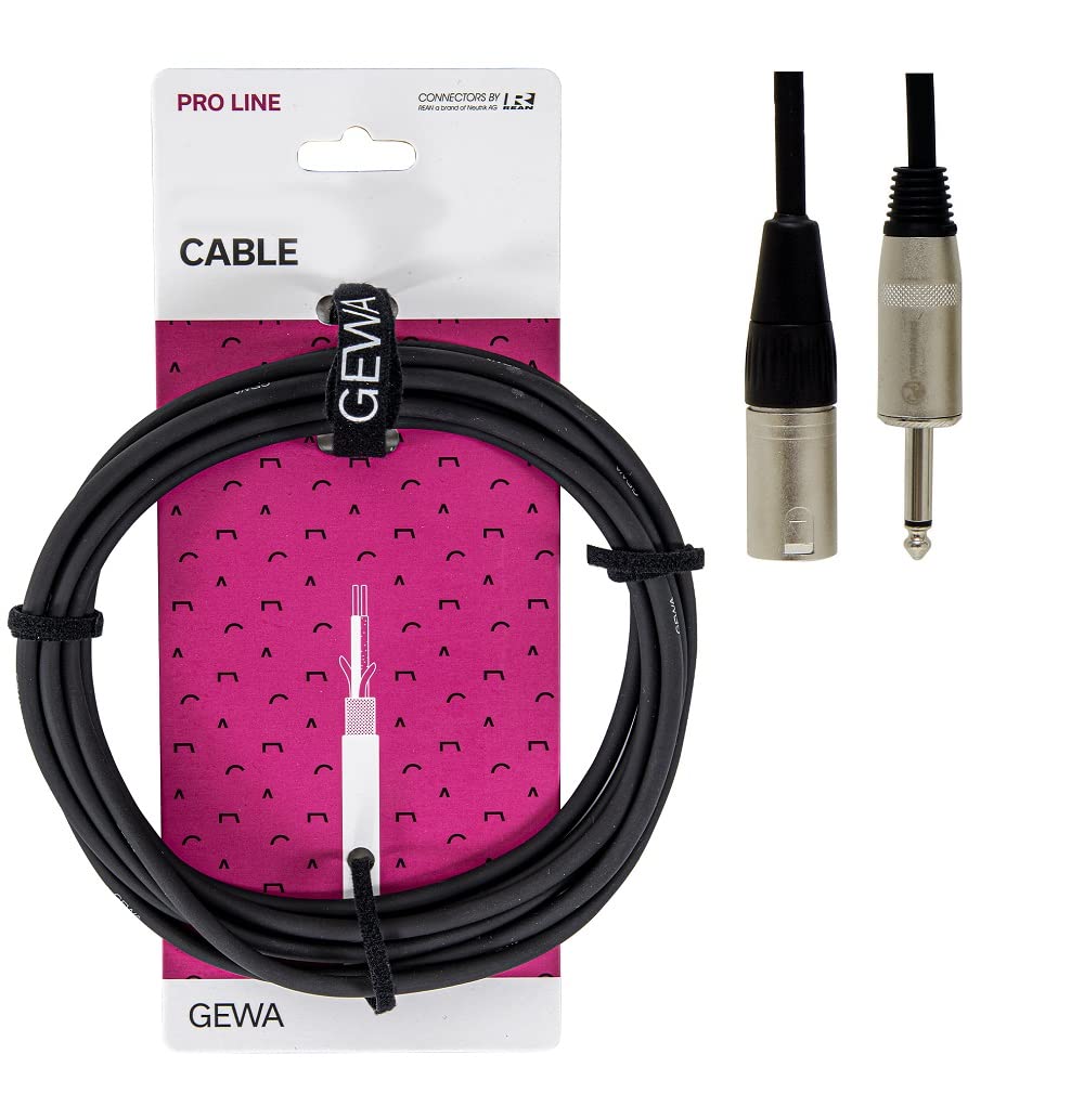 GEWA speaker cable Pro Line, 10m, black, REAN plug, 6.3 mm mono jack - XLR (m), 190605