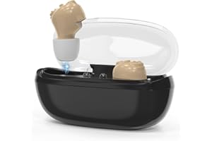 3FP Hearing Aids for Seniors, Invisible Hearing Amplifiers with Noise Cancelling, Rechargeable Hearing Aids for Severe Hearing Loss Adults, Comfort In-ear Hearing Devices (black)