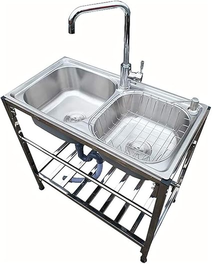 fregadero con patas y grifo