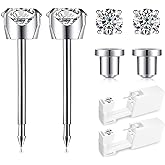 SugarTang Ear Piercing Kit Disposable Ear Piercing Gun with 4mm CZ Studs | White, Safety Back, 316L Surgical Stainless Steel, 4-Prong Cubic Zirconia Stud, for Women and Men, At-Home Piercing Kit