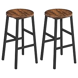 MAHANCRIS Bar Stools, Set of 2 Round Bar Chairs