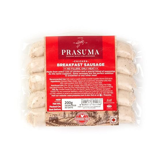 Prasuma Chicken Breakfast Sausage Pouch, 200 g