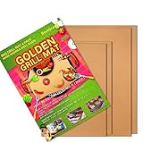 BestGreen Copper Grill Mat Golden Grill Mats and Bake Mats (4pcs) - 100% Non-stick BBQ Grill Mats