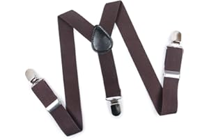 ELENKER Baby Boys Adjustable Elastic Solid Color Suspenders, 1" Wide