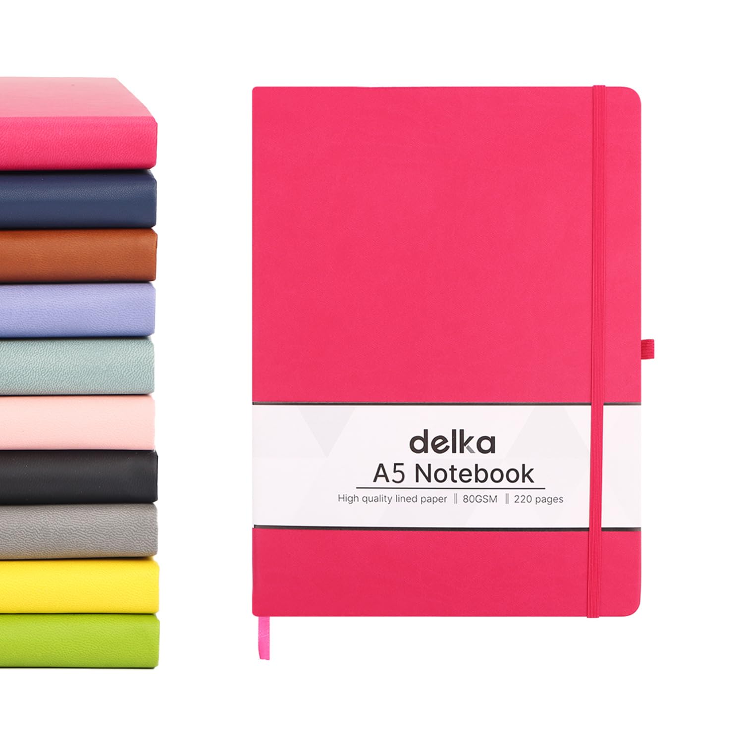 delka A5 Notebook – Lined Notepad Journal, Soft Cover Writing Pad for Office, School, College, Home & Business – Ideal for Note Taking, Daily Planning, Journaling & Study (DARK PINK, Pack of 1)