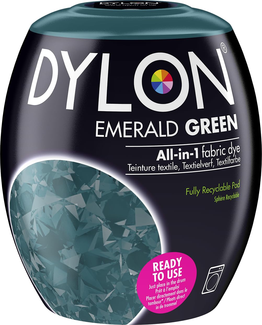 DYLON Washing Machine Fabric Dye Pod for Clothes & Soft Furnishings, 350g – Emerald Green
