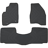 Kazoner Floor Mats Compatible with 2011-2019 Ford Explorer, Custom Fit All Weather Ford Explorer Car Mats, Latex Heavy Duty Floor Liners Black 3-pc Set, 2012 2013 2014 2015 2016 2017 2018