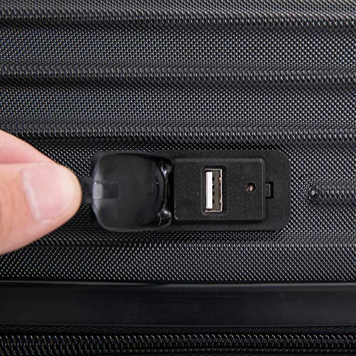 DUKAP Tour 20 Inch CarryOn Hardside Luggage with Integrated USB Port