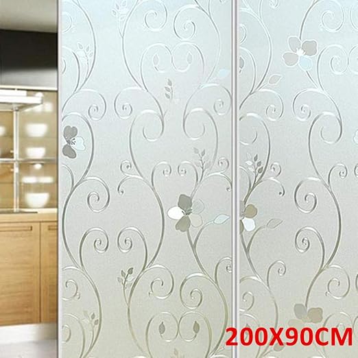 Allright Fensterfolie Selbsthaftend Blickdicht 200x90cm Sichtschutzfolie Fenster Sichtschutz Sonnenschutz Hitzeschutz Milchglas Statisch Haftend Blumen Ranke Fur Fenster Glasturen Bad Badfenster Amazon De Kuche Haushalt