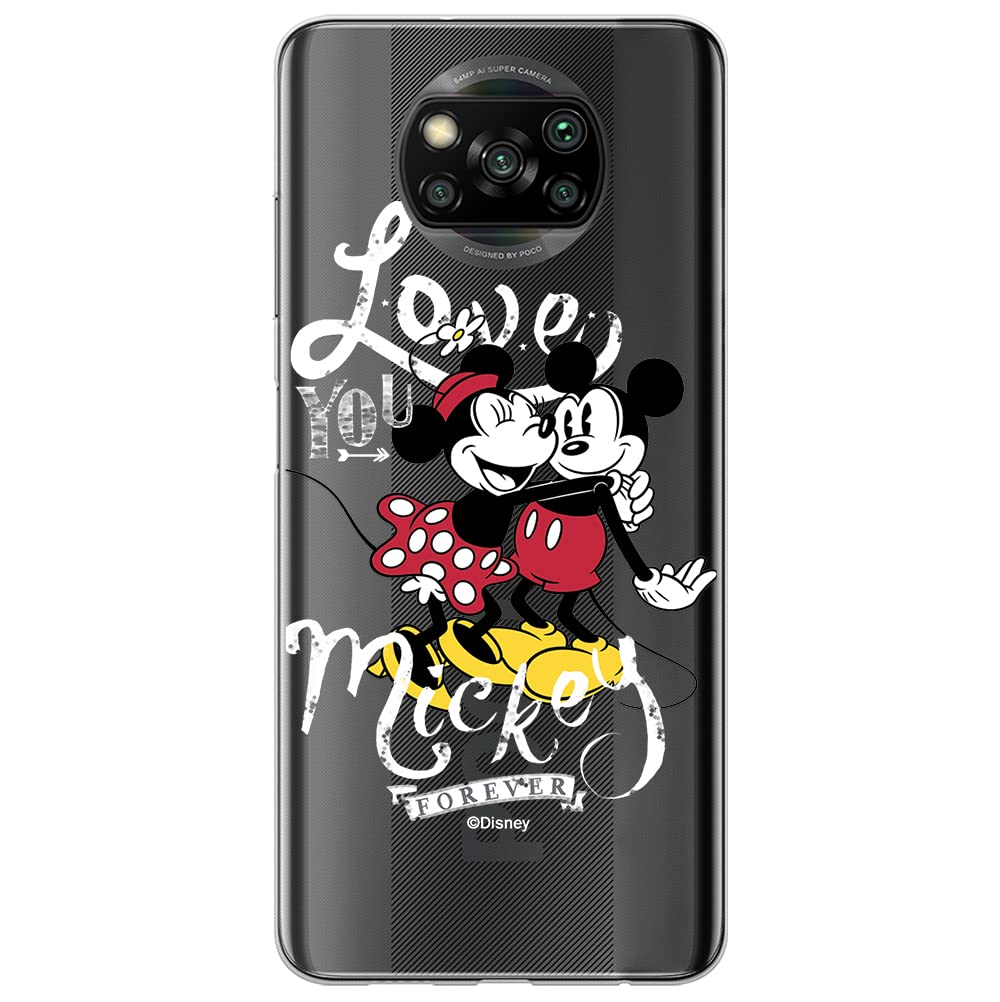 ERT GROUP mobile phone case for Xiaomi POCOPHONE X3 original and officially Licensed Disney pattern Mickey & Minnie 001 optimally adapted to the shape of the mobile phone, partially transparent