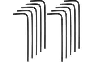 HARFINGTON 10pcs Hex Key Wrench 1/16" L-Shape Hexagon SAE Wrenches Chrome Vanadium Steel Repairing Tool for Home Repair, Blac