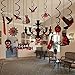 UNOMOR Halloween Hanging Decorations, Creepy Swirl Ceiling Party Decorating Kit for Haunted House – 17pcs