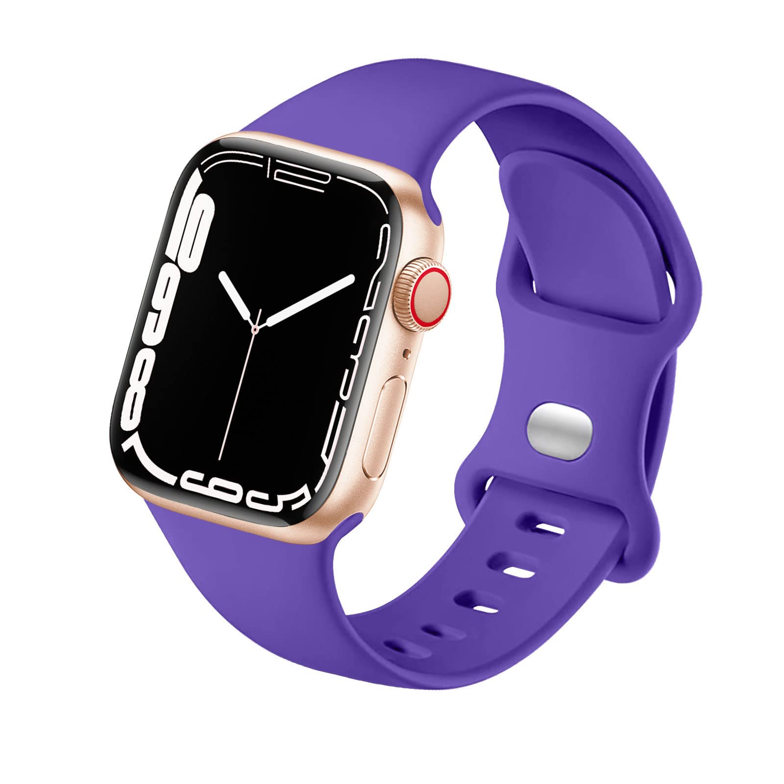 HdanMole Sport Strap Compatible with Apple Watch Straps 40mm 38mm 41mm 42mm 44mm 45mm 46mm, Silicone Strap Replacement for iWatch Bands Series 11 10 9 8 7 6 5 4 SE 3 2 1 Women Men, Purple