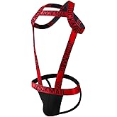 Mens Harness Sport Shoulder Strap with Jock Strap Fitness One-piecs Harness with Jockstrap Bodysuit