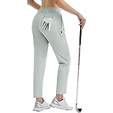 baleaf Women's Golf Pants with Belt Loops Zipper Pockets Stretch Travel Work Bussiness Dressy Casual Slacks UPF 50+