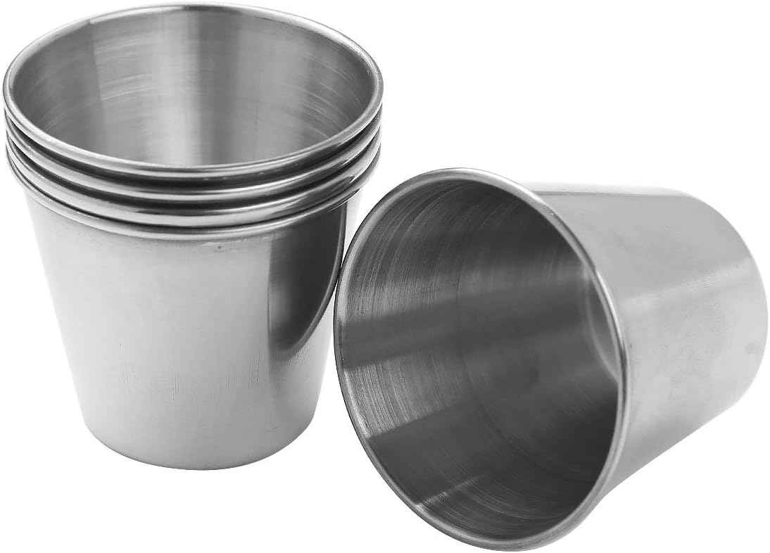 inhzoy 5 Pack Stainless Steel Condiment Cups RustProof 1.35oz/2oz Individual Dip Bowls,Dipping