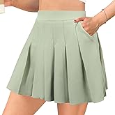 Seazoon Women's High Waist Pleated Cosplay Cheer Skirt Mini School Tennis Skirts Thanksgiving Day Christmas Skirt