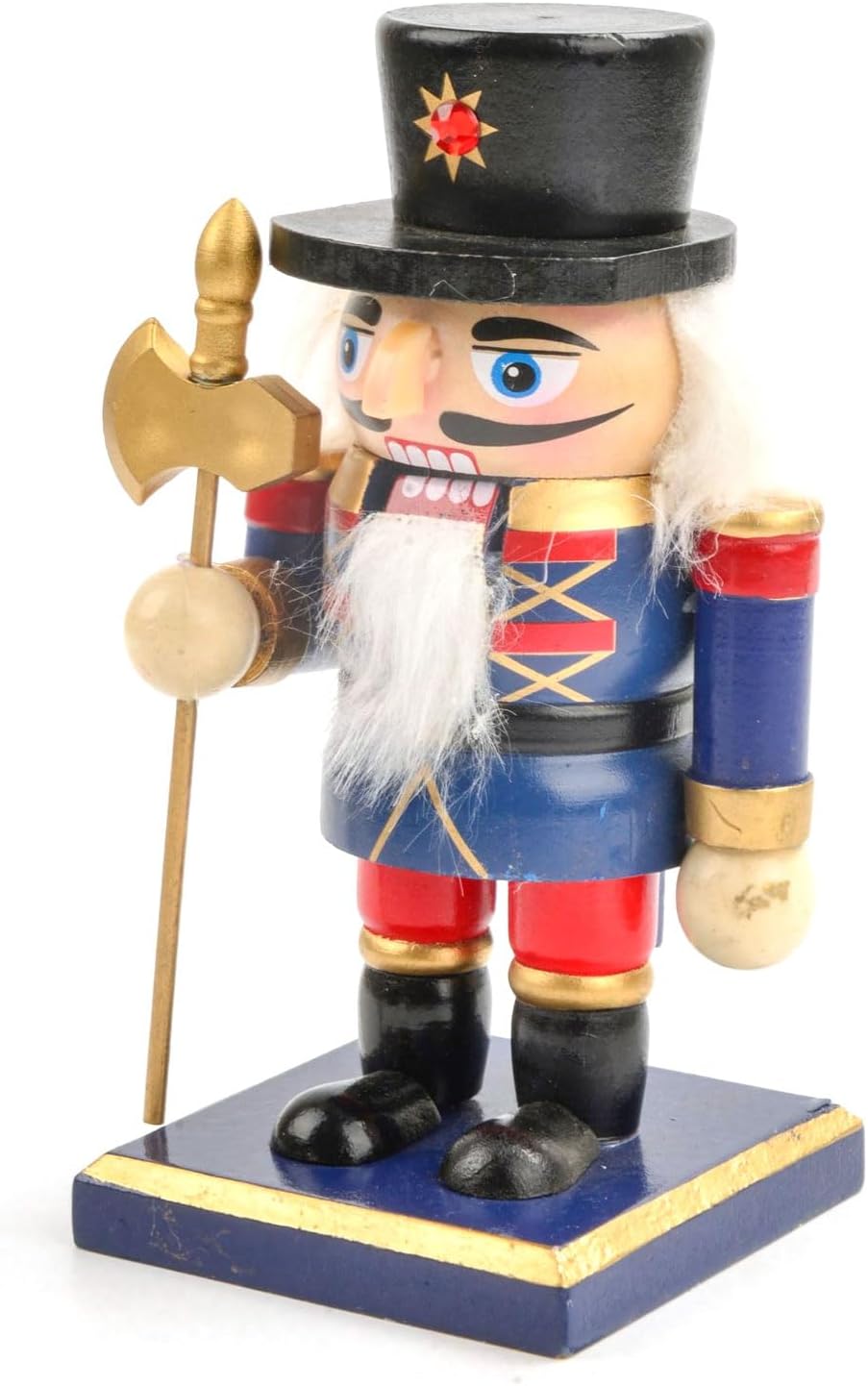Nutcrackers - Peiiwdc Nutcracker Christmas Decor - Shimmering Wooden Christmas Nutcracker Decoration - Vintage Glitter Design Wooden Nutcracker Soldier - Illuminate Your Festive Celebration