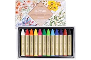 HA SHI Water Soluble Oil Crayons For Artists 12 Color, Watercolor Crayons, Oil Pastels, Premium Quality Art Supplies for Kids, Adults - Blendable, Vibrant Hues, Korean Craftsmanship