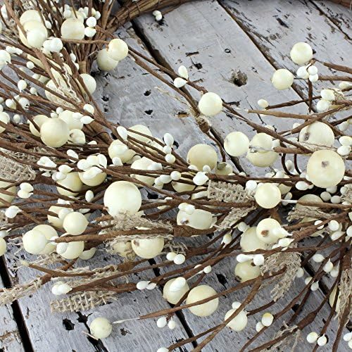 Large Cream Mixed Berry with Burlap Wreath