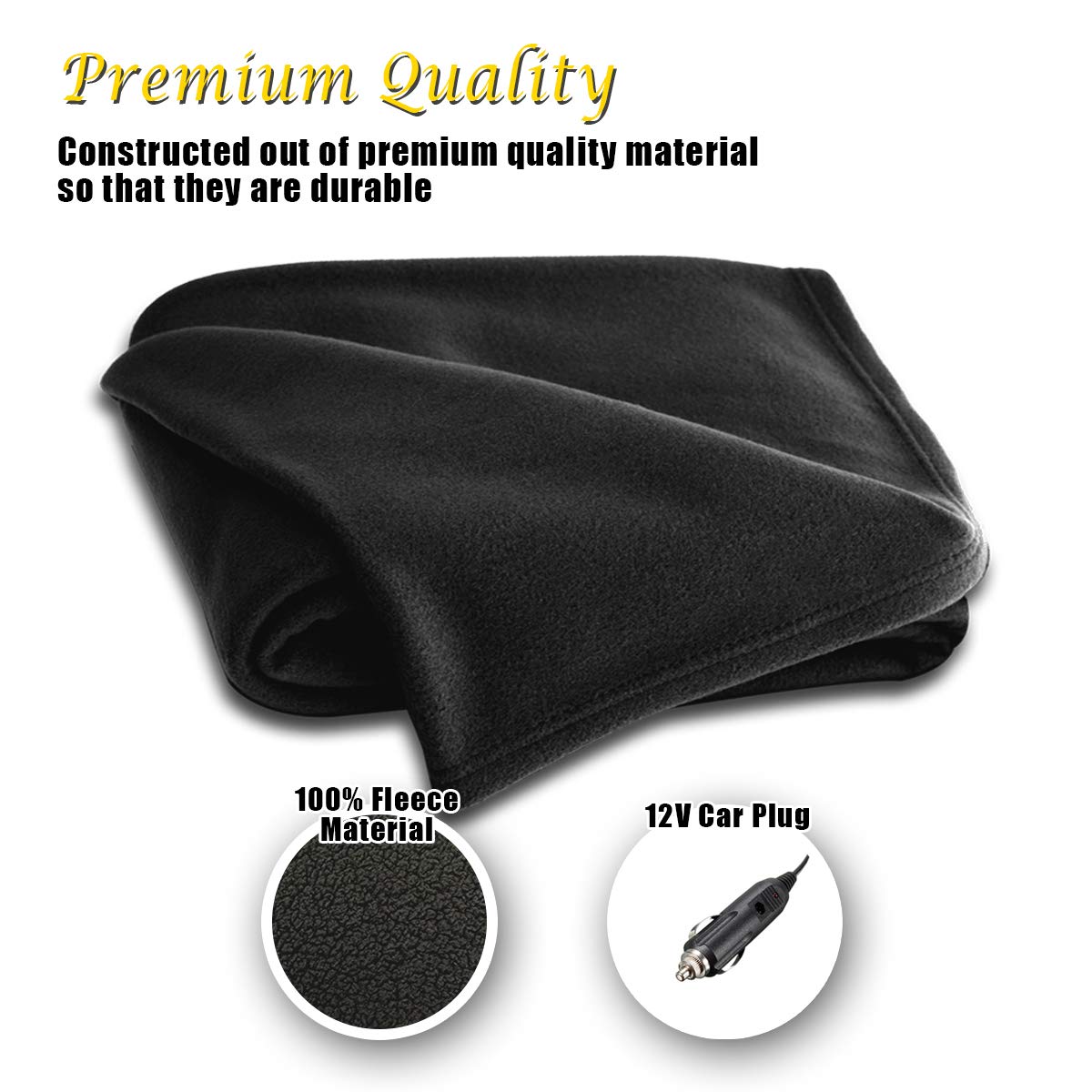 VaygWay 12V Car Heated Blanket Electric Fleece Travel ...